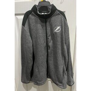 NHL Tampa Bay Lightning jacket mens XL fleece Full Zip Gray Official Licensed